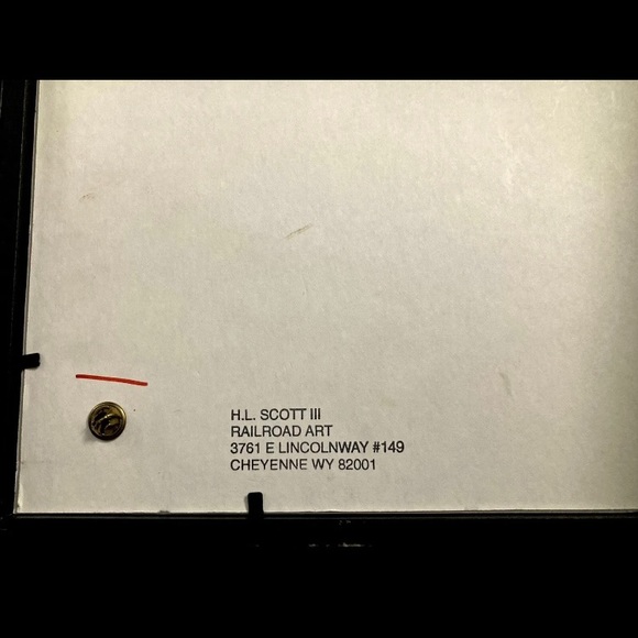 Rare H.L Scott III | Railroad Art | Custom Framed | Custom Matted | W/Lapel Pin - Picture 8 of 12